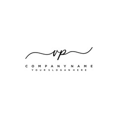 VP initial Handwriting logo vector template