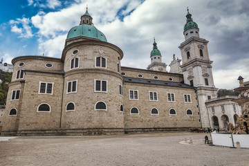 Fototapeta na wymiar Salzburg Cathedral - one of the main attractions of Salzburg city in Austria