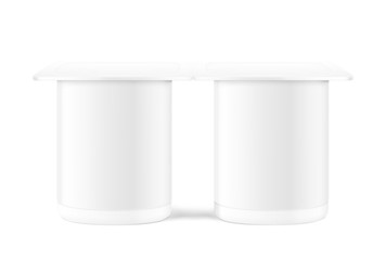 Yogurt packaging mockup. Vector illustration isolated on white background. Ready for use in your design. EPS10.	