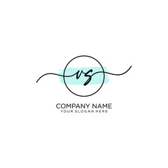 VS initial Handwriting logo vector template