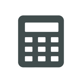 calculator icon, vector calculator symbol on white background