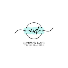 WD initial Handwriting logo vector template