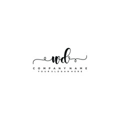WD initial Handwriting logo vector template