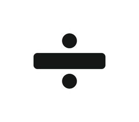 divide vector sign, math division icon 