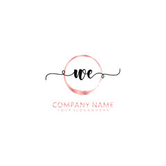 WE initial Handwriting logo vector template