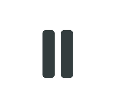 pause symbol vector, pause icon on white background 
