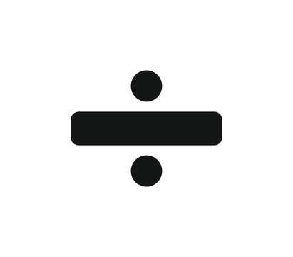 divide vector sign, math division icon 