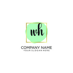 Obraz premium WH initial Handwriting logo vector template