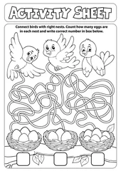 Foto op Plexiglas Voor kinderen Activiteitenblad doolhof thema 1