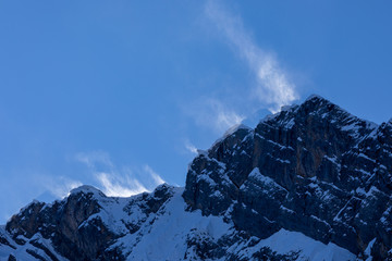 snow covered mountains in winter