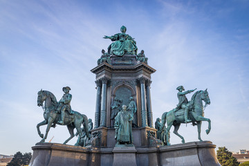 Maria Theresia monument in historical center of Vienna, Austria