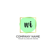 WI initial Handwriting logo vector template