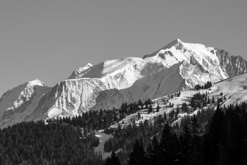 snow covered mountains
