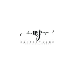 WJ initial Handwriting logo vector template
