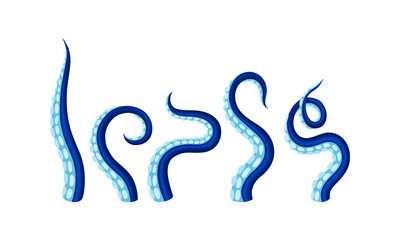 Fototapeta premium Octopus Tentacles or Limbs Wiggling and Snaking Vector Set