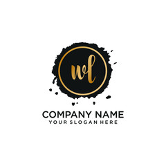 WL initial Handwriting logo vector template