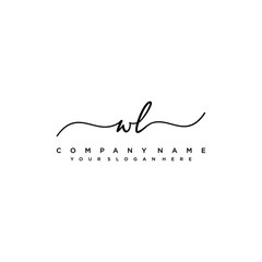 WL initial Handwriting logo vector template