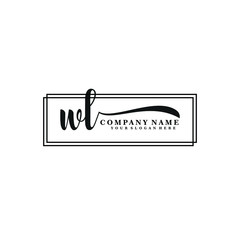 WL initial Handwriting logo vector template