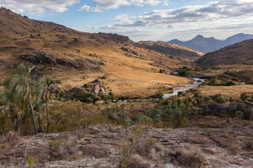 Beautiful mountain valley and granite rock formations of Andringitra national park Madagascar