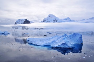Fototapeta na wymiar Iceberg underwater , Paradise Bay , Antarctica 