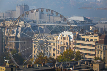 Ferris wheel in historical center of Budapest, Hungary