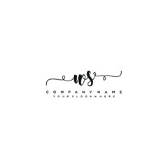 WS initial Handwriting logo vector template