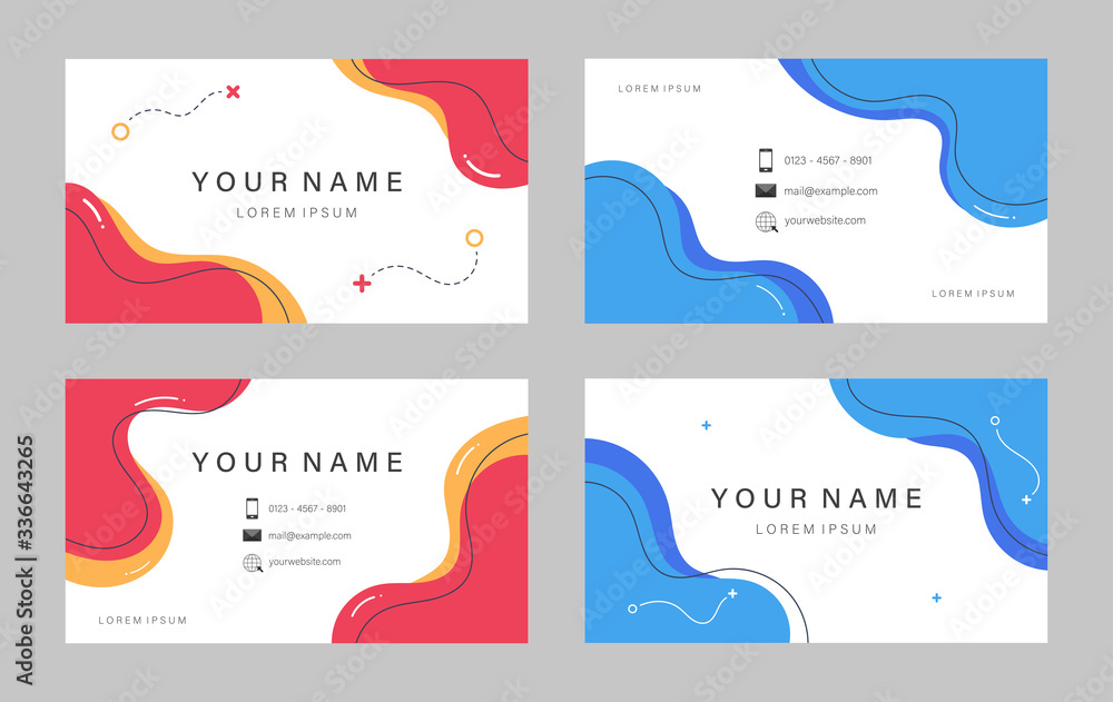 Poster set of editable business card template. double-sided business card template. stationery template des