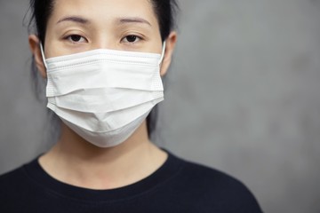 Women protect themselves by wearing a mask to prevent the virus. Covid 19