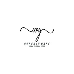 WY initial Handwriting logo vector template