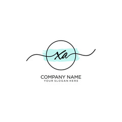 XA initial Handwriting logo vector template