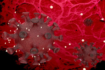 3d ilustracja pokazująca atak wirusa na ludzkie płuca