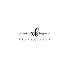 XB initial Handwriting logo vector template