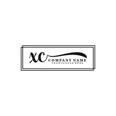 Fototapeta premium XC initial Handwriting logo vector template