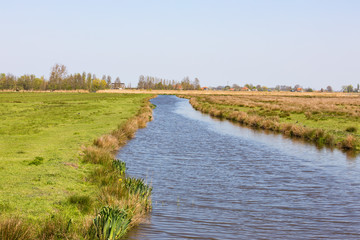 Graben zwishen zwei Feldern in den Niederlanden