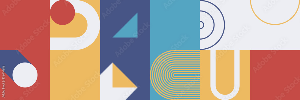 Poster geometric abstract vector elements design