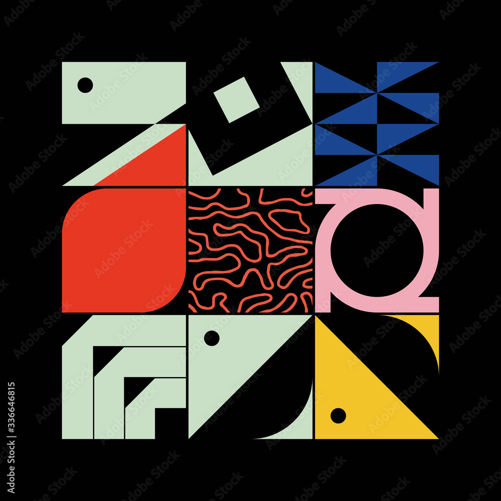 Poster brutalism design abstract vector pattern