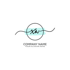 XW initial Handwriting logo vector template