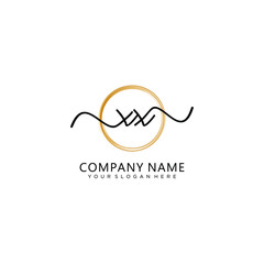 XX initial Handwriting logo vector template