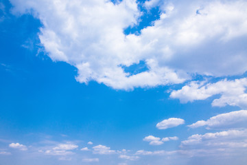 Naklejka na ściany i meble Blue sky sunny weather many clouds