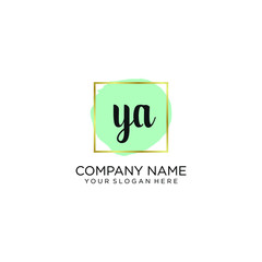 YA initial Handwriting logo vector template