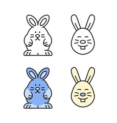 Easter Bunny icon. Illustration of a hare in a flat style. Vector linear symbols.