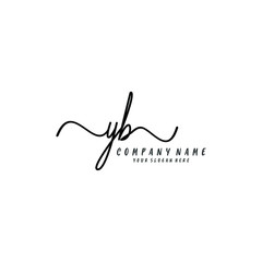 YB initial Handwriting logo vector template