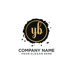 YB initial Handwriting logo vector template