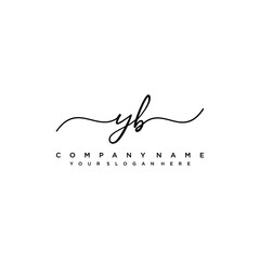 YB initial Handwriting logo vector template