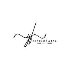 Obraz premium YF initial Handwriting logo vector template