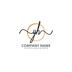 YH initial Handwriting logo vector template