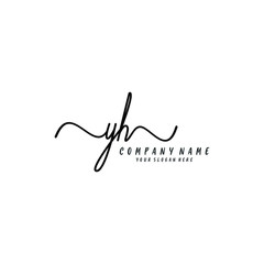 YH initial Handwriting logo vector template