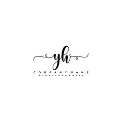 YH initial Handwriting logo vector template