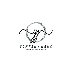YJ initial Handwriting logo vector template