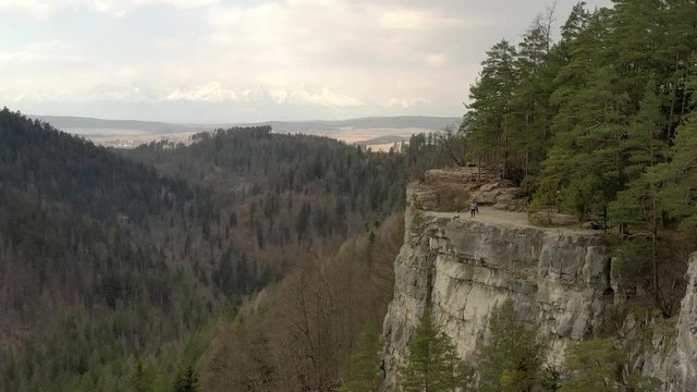 Aerial view of Slovak Paradise in the village of Spisske Tomasovce in Slovakia